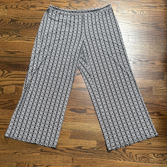 Ruby Rd Black and White Wide Leg Pants size XL - Picture 1 of 4